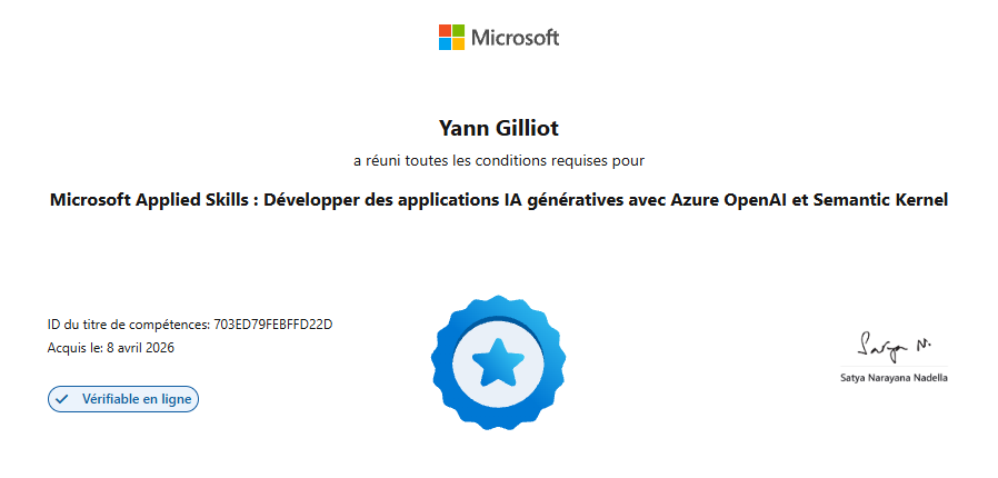 Badge de certification Microsoft Applied Skills AZ-2005