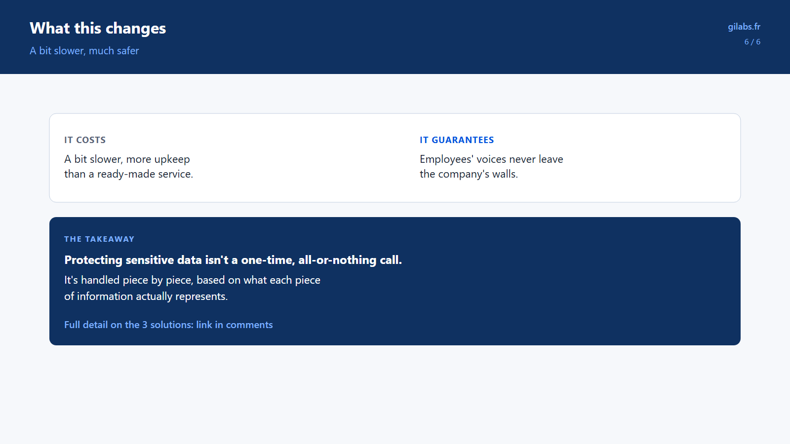 What this changes: the cost accepted and the guarantee obtained